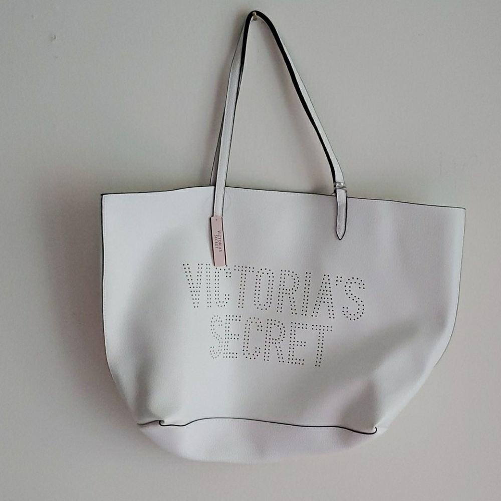 Victoria Secret White Leather Shoulder Bag